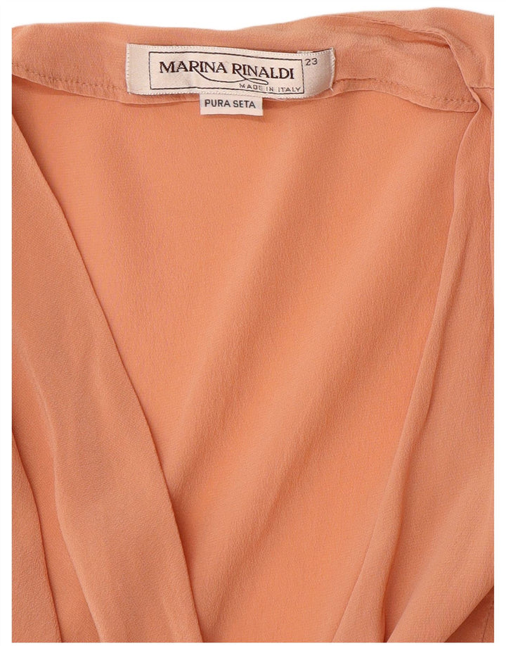 Marina Rinaldi Blusa Camisa Mujer Talla 23 Seda Naranja Mediana