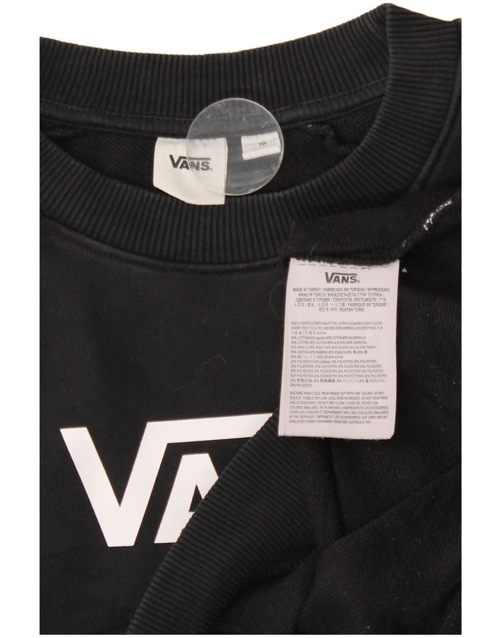 Vans Sudadera extragrande con gráfico corto para mujer, talla 44, talla M, color negro
