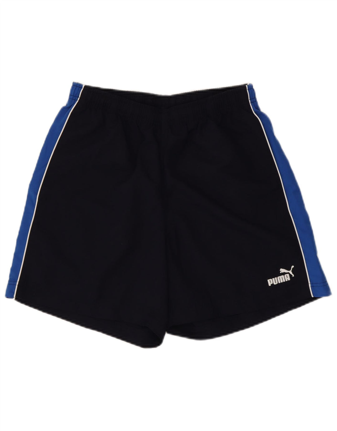 PUMA Pantalones cortos deportivos para hombre Poliéster color block azul marino mediano