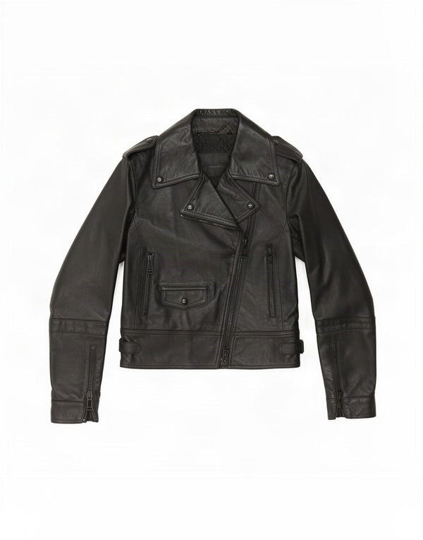 Belstaff Chaqueta motera de cuero para mujer IT 38 XS Negro