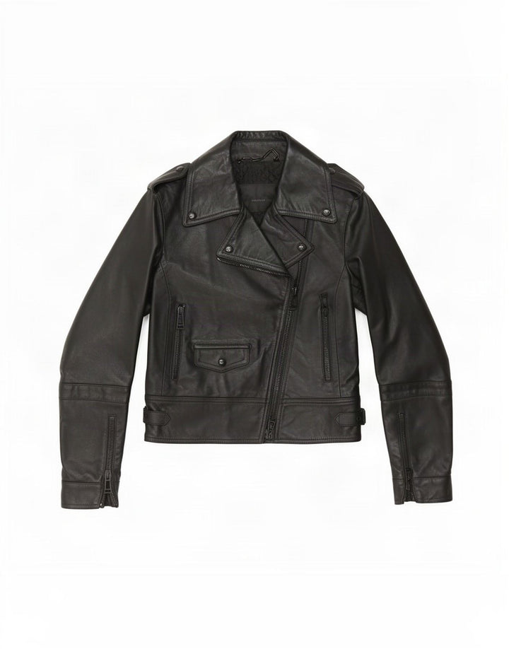 Belstaff Chaqueta motera de cuero para mujer IT 38 XS Negro
