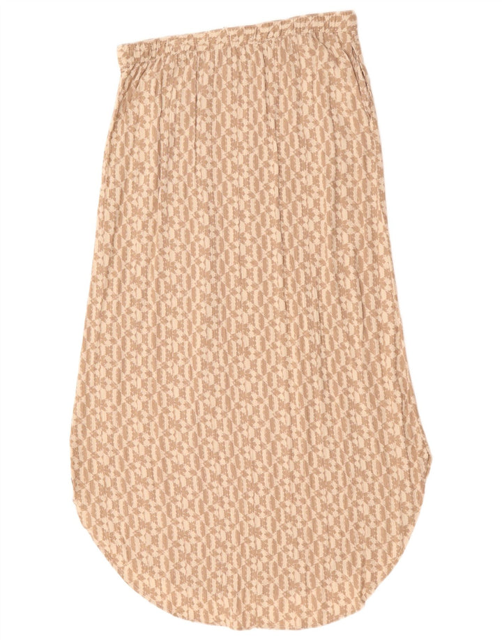 Eddie Bauer Maxifalda para mujer UK 14 Medium W30 Rayón geométrico beige