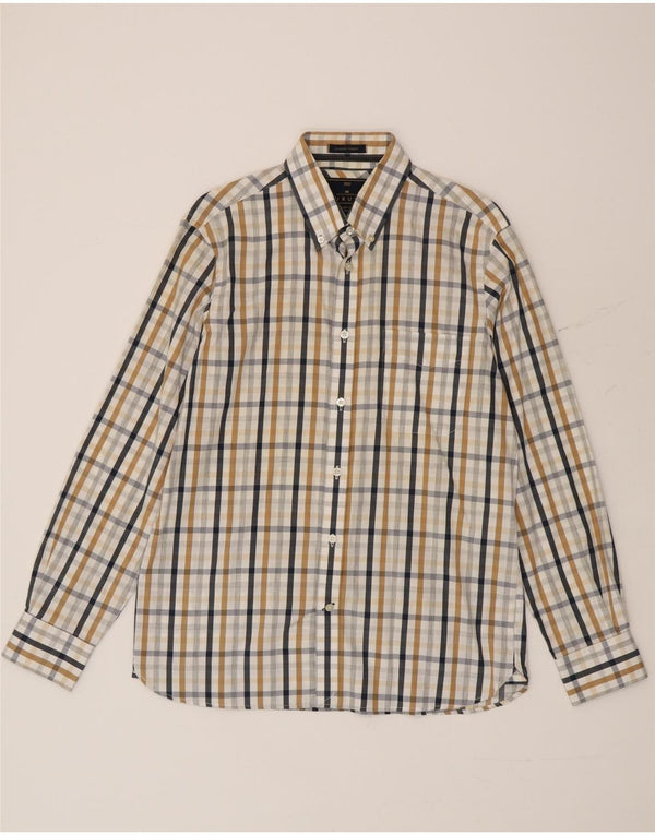 Camisa Marks & Spencer Hombre Azul Harbor Algodón A Cuadros Multicolor Mediano