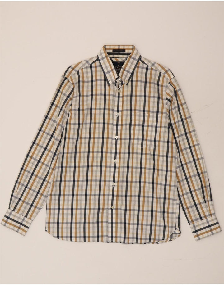 Camisa Marks & Spencer Hombre Azul Harbor Algodón A Cuadros Multicolor Mediano