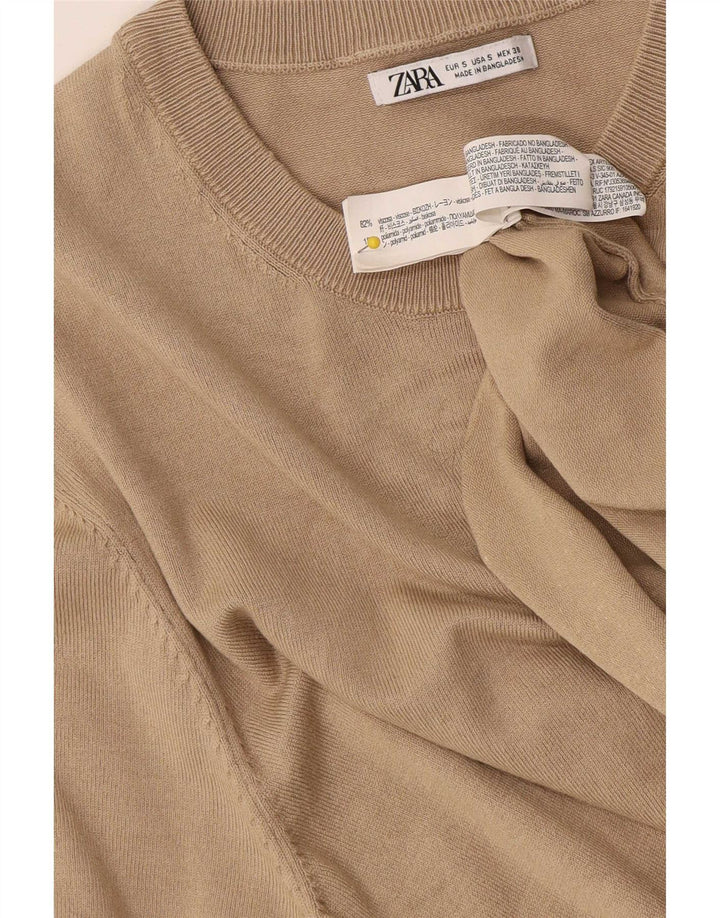 Zara Hombre Camiseta Top Small Viscosa Beige