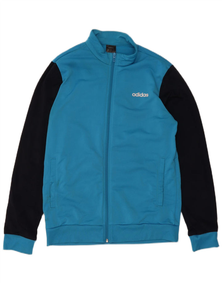 Adidas Hombre Chaqueta De Chándal Con Estampado Gráfico Poliéster Color Block Azul Medio