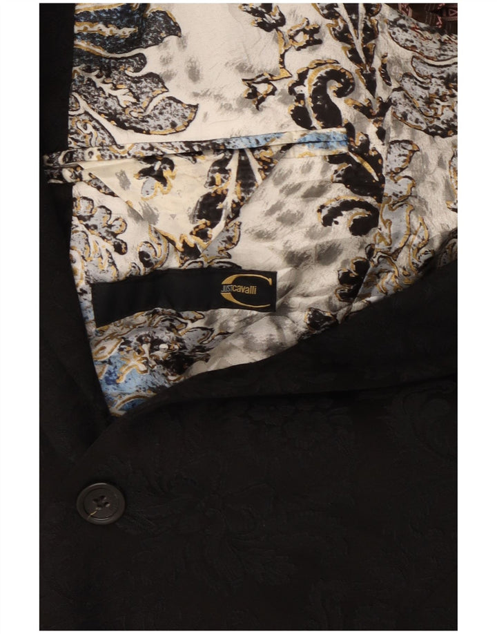 Just Cavalli Chaqueta tipo blazer de 2 botones para hombre UK 38 Medium Black