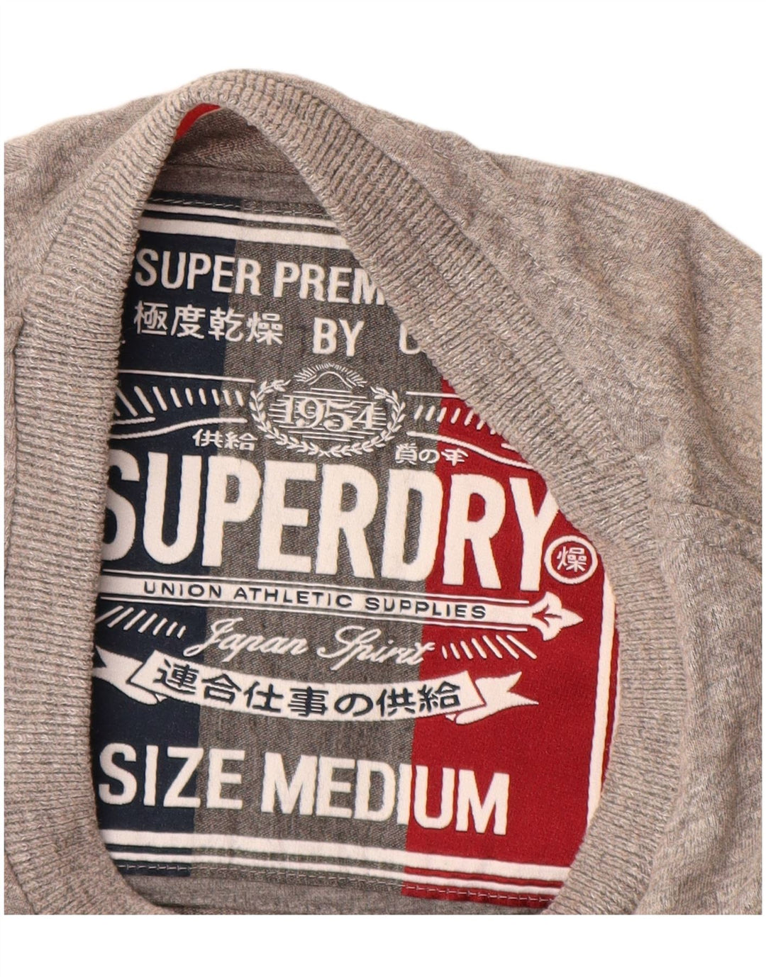 SUPERDRY Camiseta gráfica para hombre Top de algodón gris medio
