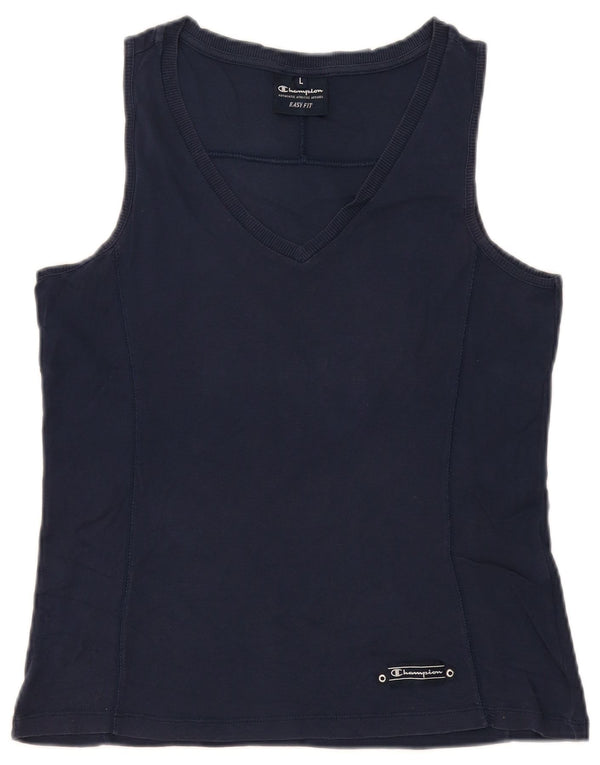 Champion Camiseta Sin Mangas Para Mujer UK 40 Grande Azul Marino
