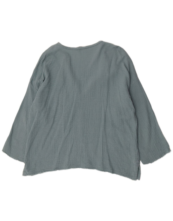 Zara Mujer Top Túnica Extragrande UK 40 XL Algodón Azul