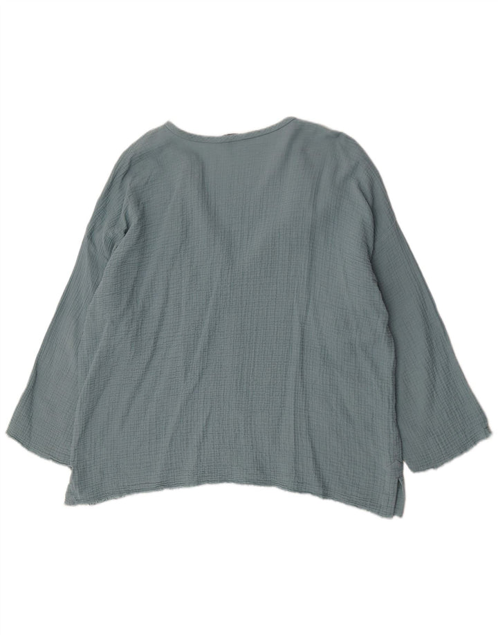 Zara Mujer Top Túnica Extragrande UK 40 XL Algodón Azul
