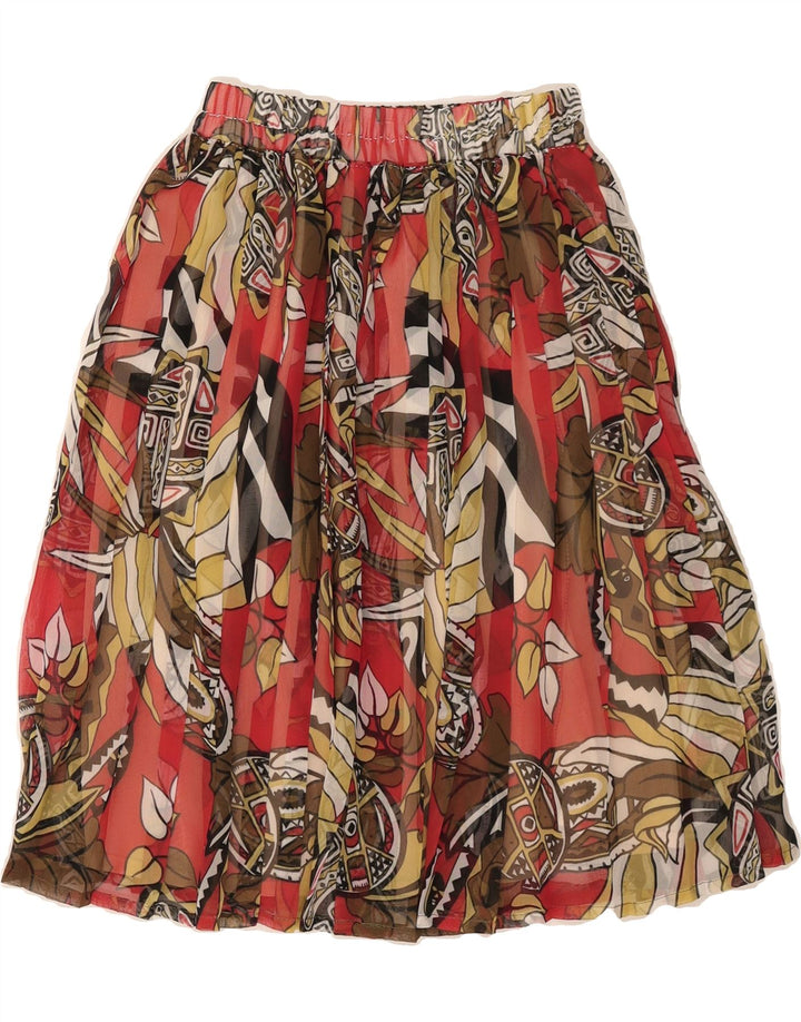 VINTAGE Womens Abstract Pattern Pleated Skirt W30 Medium Multicoloured Vintage Vintage and Second-Hand Vintage from Messina Hembry 
