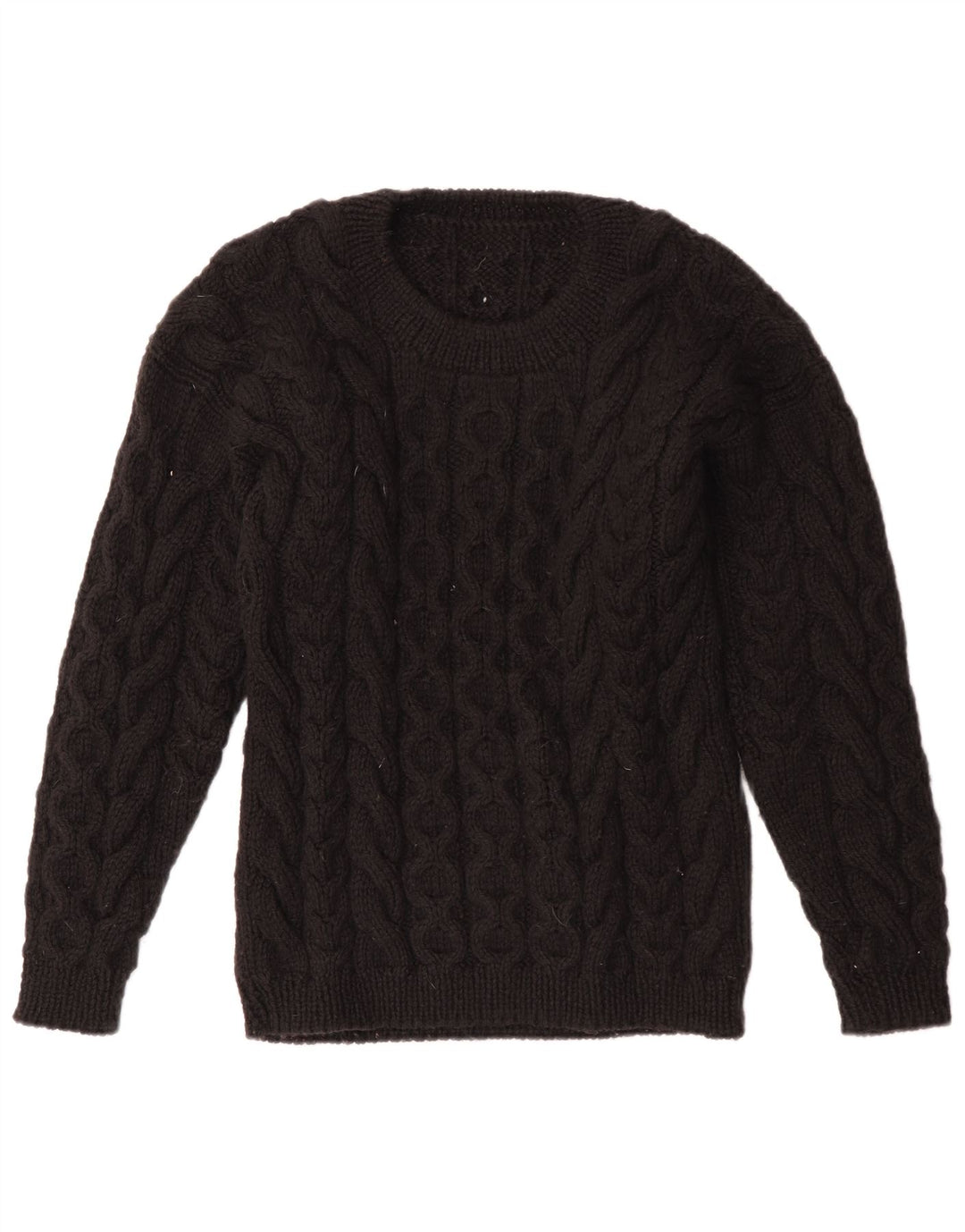 VINTAGE Mujer Crew Neck Jumper Suéter Reino Unido 12 Medio Negro