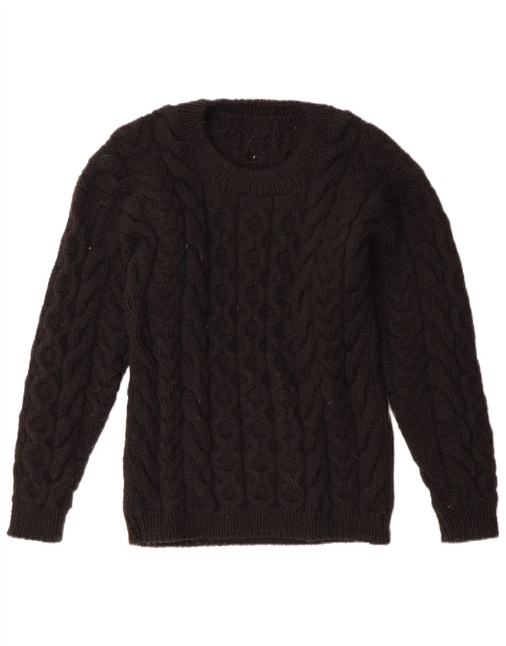 VINTAGE Mujer Crew Neck Jumper Suéter Reino Unido 12 Medio Negro
