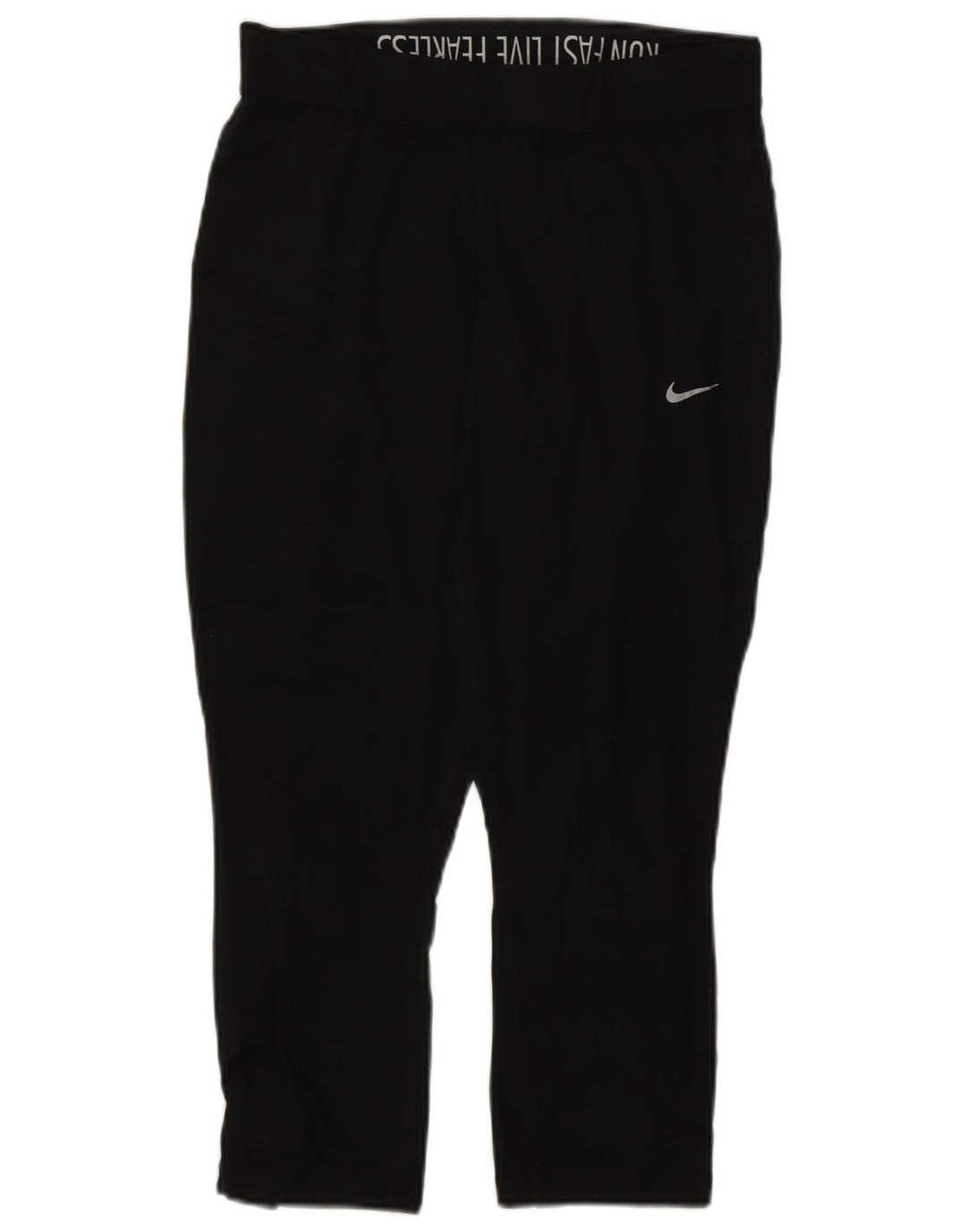 Nike Leggings cortos Dri Fit para mujer UK 12 Mediano Negro Poliéster
