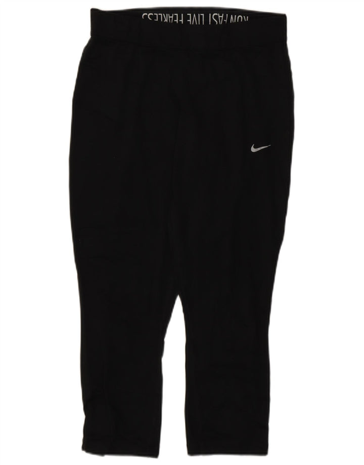 Nike Leggings cortos Dri Fit para mujer UK 12 Mediano Negro Poliéster