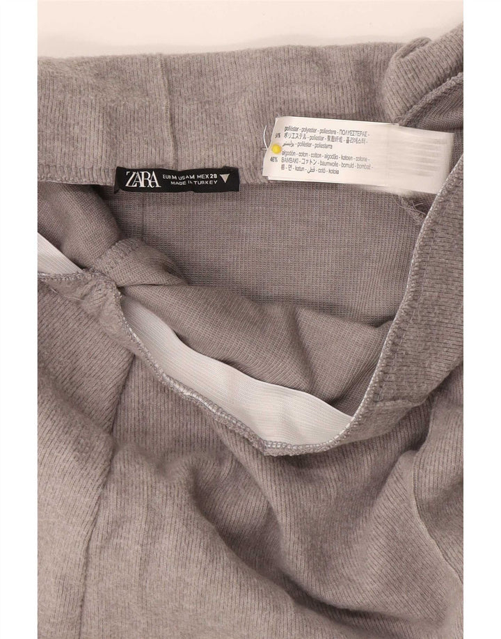 Zara Falda Midi Mediana W28 Poliéster Moteado Gris