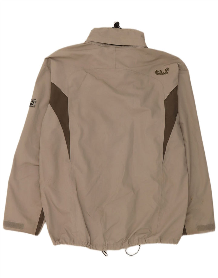 Jack Wolfskin Chaqueta impermeable para hombre UK 40/42 Large Gris Colorblock Poliéster