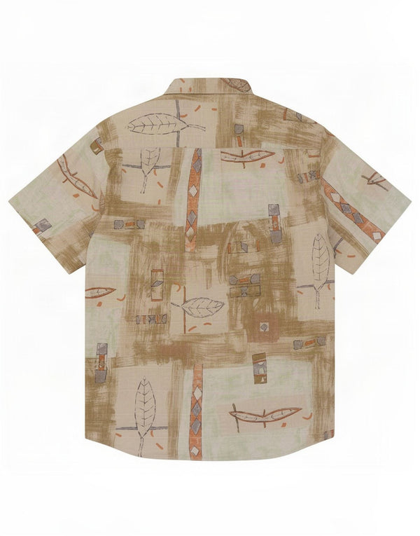 Joka Camisa Manga Corta Hombre XL Caqui Geométrico