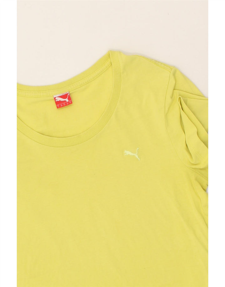 PUMA Womens T-Shirt Top UK 14 Medium  Yellow Vintage Puma and Second-Hand Puma from Messina Hembry 