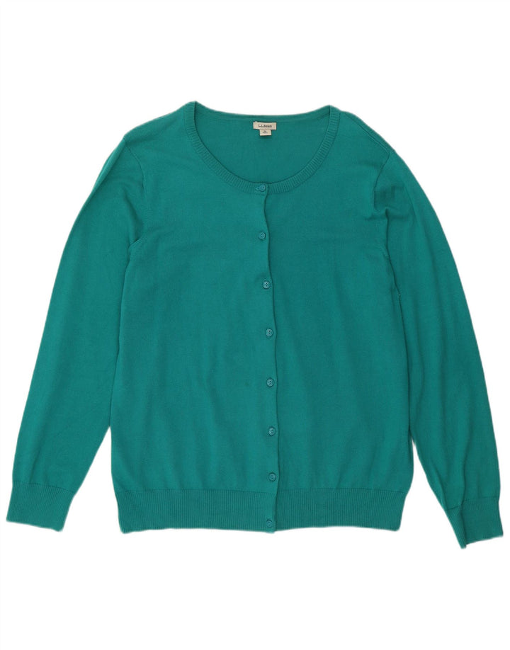 L.L.BEAN Suéter tipo cárdigan para mujer UK 40 XL Algodón turquesa