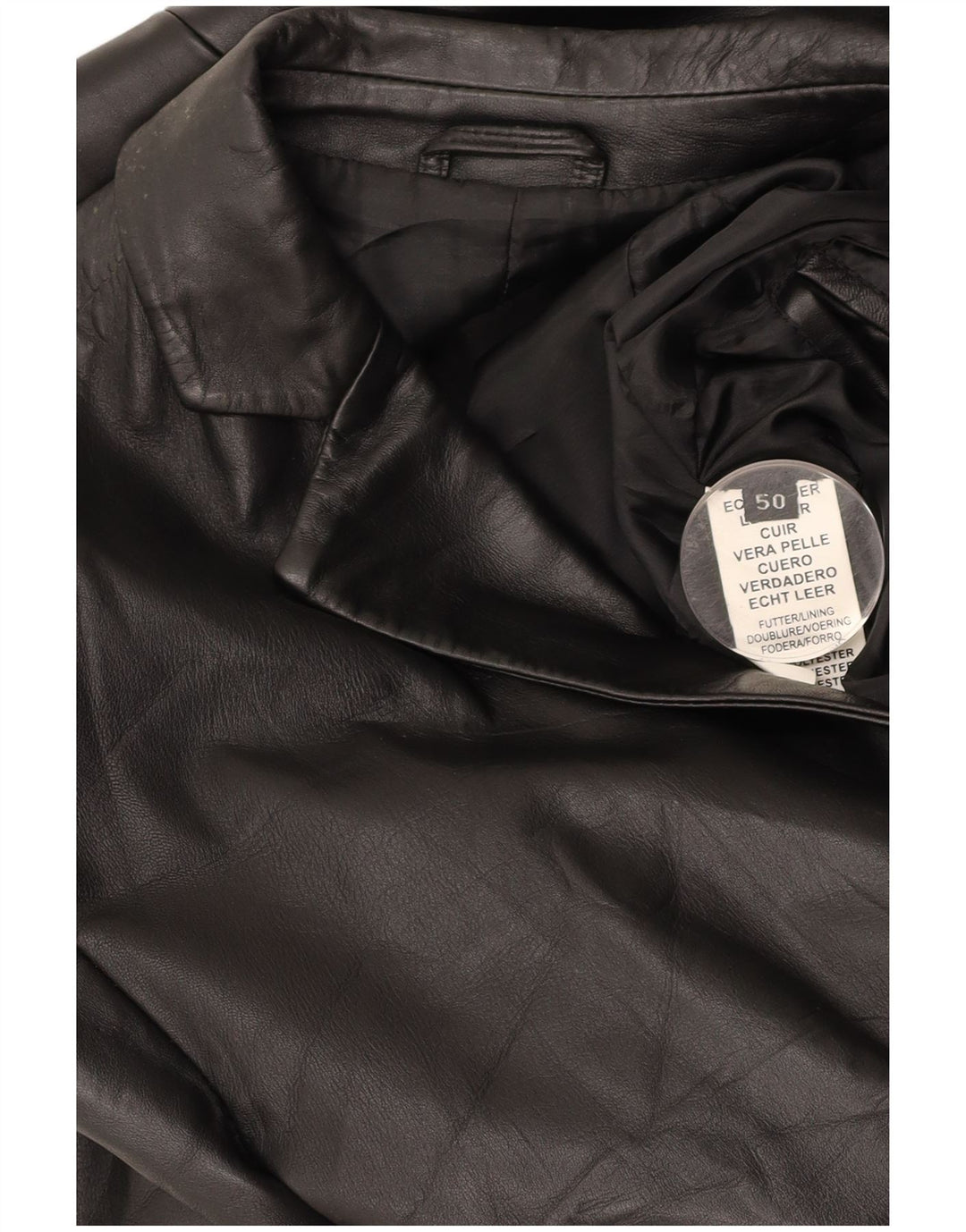 VINTAGE Chaqueta de cuero para hombre IT 50 Cuero negro grande