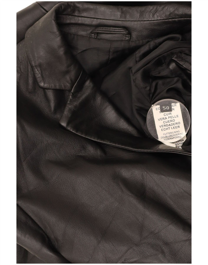 VINTAGE Chaqueta de cuero para hombre IT 50 Cuero negro grande