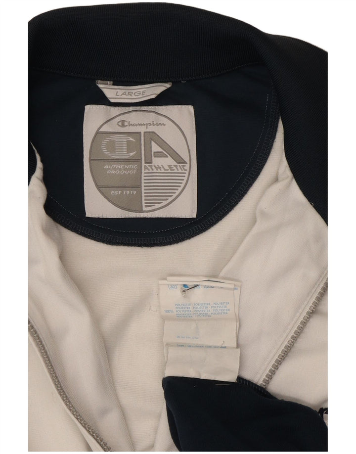 Champion Chaqueta De Chándal Para Hombre Grande Blanco Colorblock Poliéster