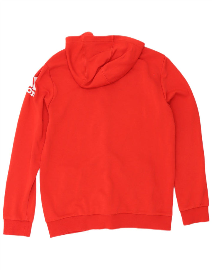 Adidas Hombre Graphic Zip Sudadera Con Capucha Suéter Medio Rojo Algodón