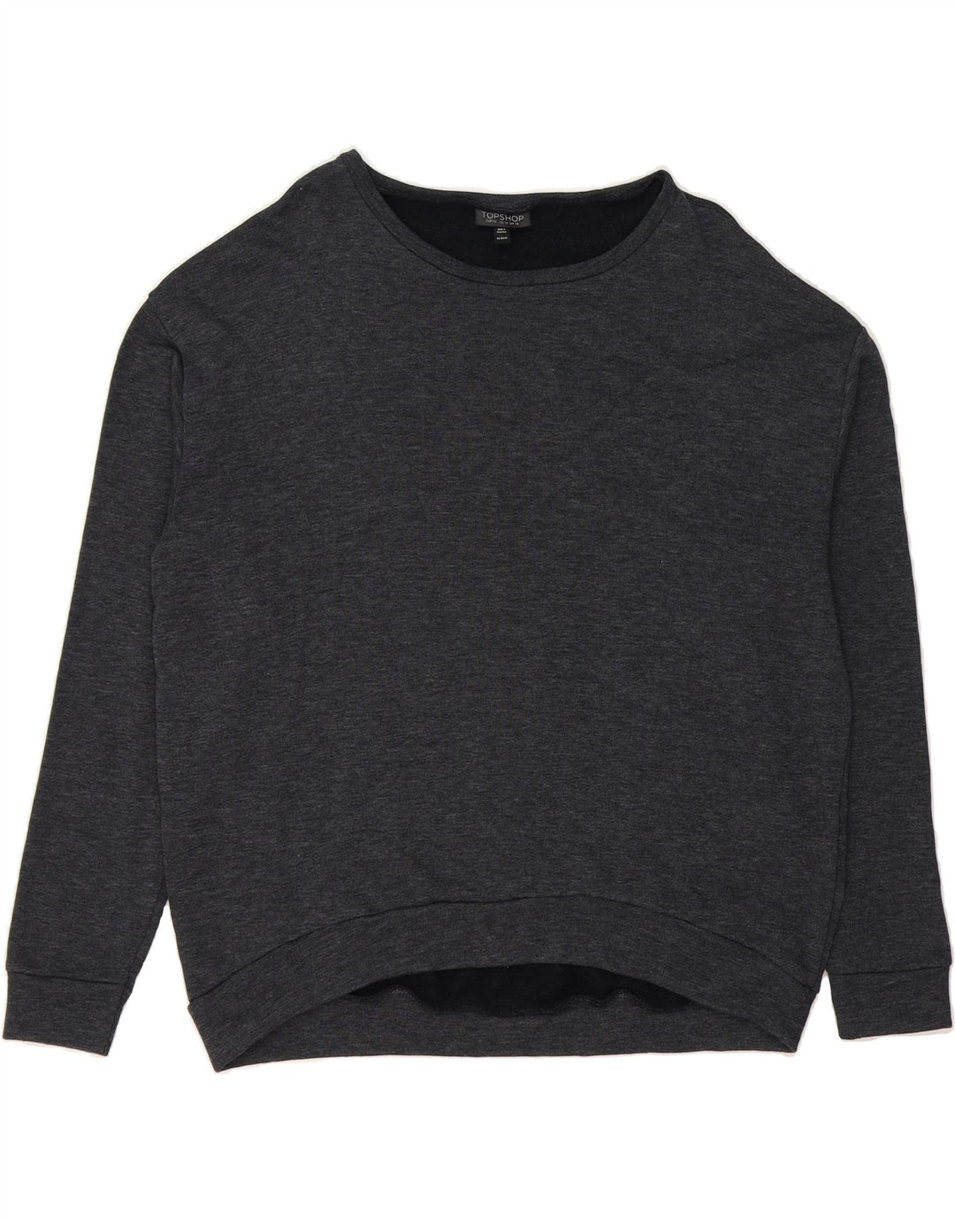 TOPSHOP Womens Sweatshirt Jumper UK 14 Large Grey Cotton Vintage Topshop and Second-Hand Topshop from Messina Hembry 
