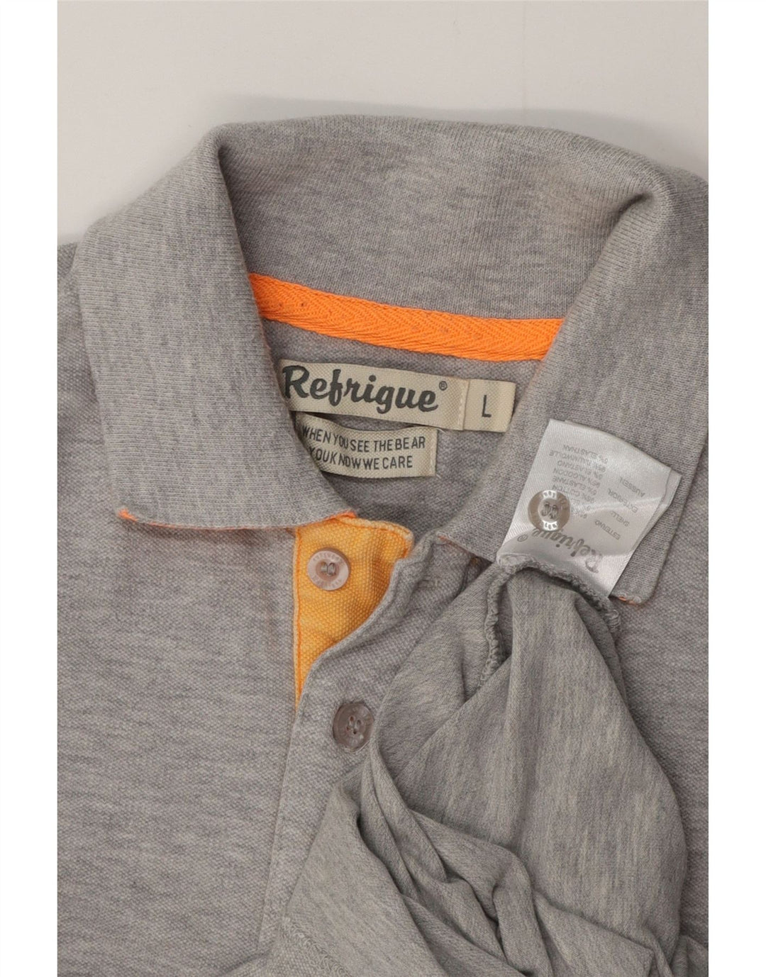 REFRIGUE Polo para Hombre Grande Gris Algodón