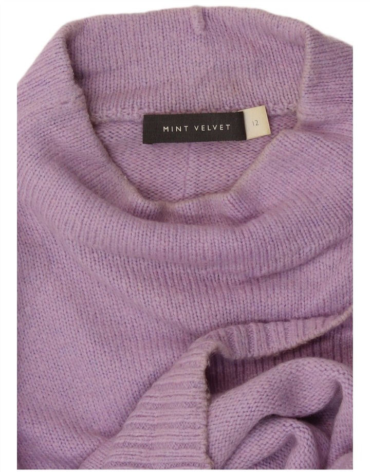 MINT VELVET Suéter tipo jersey con cuello alto para mujer UK 40 Poliamida morada mediana