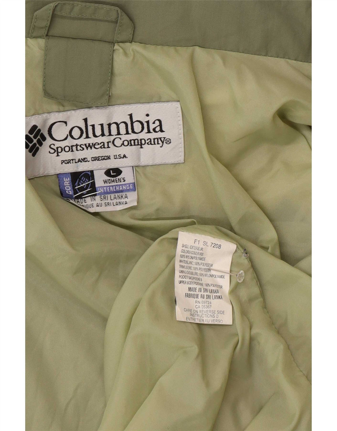 Columbia Chaqueta impermeable intercambiable para mujer, talla 40, color verde grande