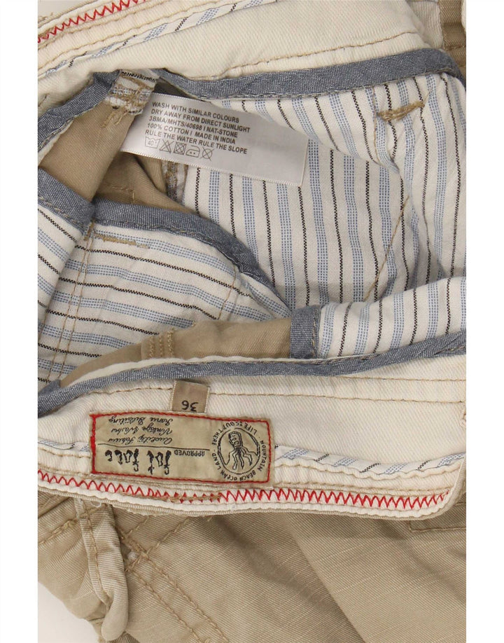 Pantalones cortos cargo para hombre Fat Face Large W36 Algodón beige