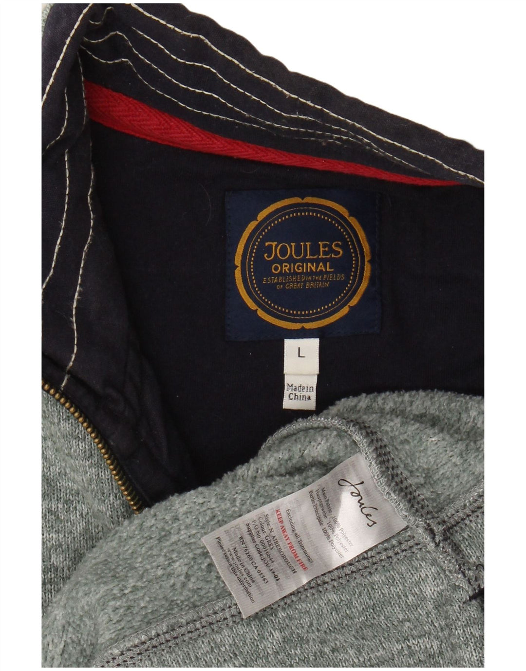 JOULES Hombre Sudadera Con Cremallera Y Cuello Jersey Jersey Grande Poliéster Moteado Verde