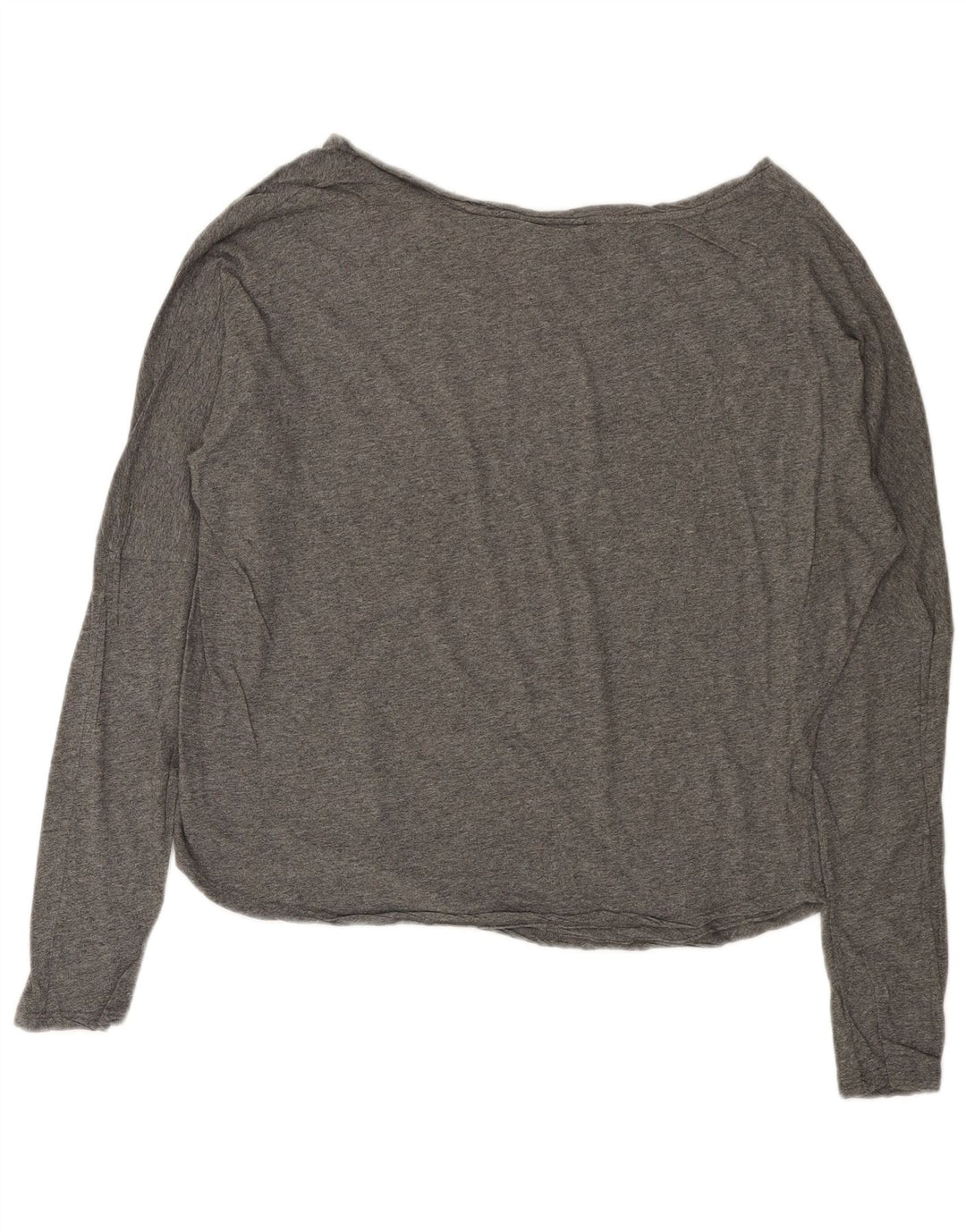 MAISON SCOTCH Top gráfico de gran tamaño para mujer, manga larga, US 2 XS, algodón gris