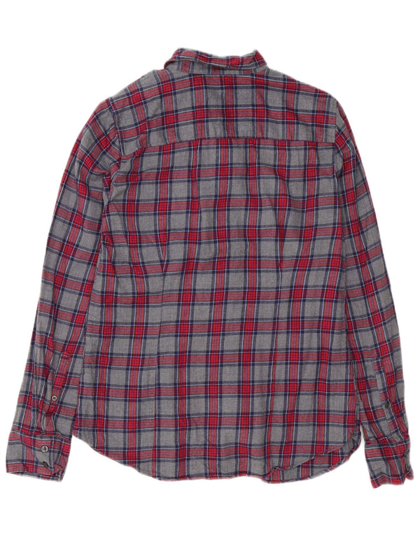 J. Crew Camisa de franela para mujer UK 10 Small Grey Check Cotton