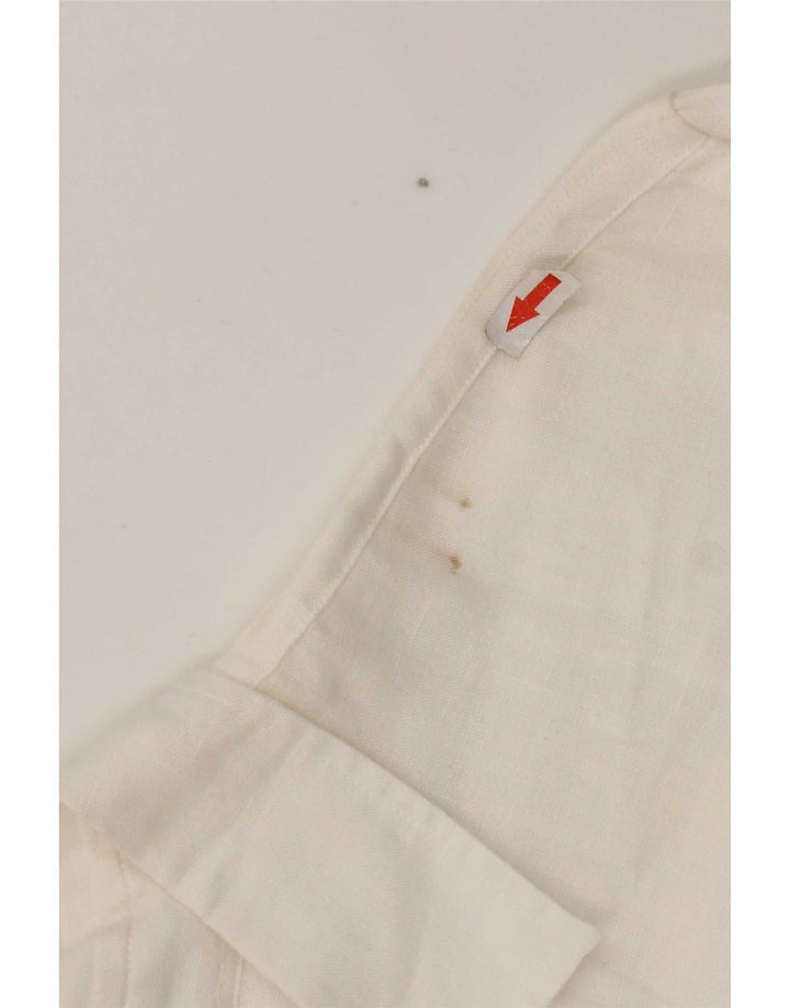 Camisa Jaeger Hombre Mediana Lino Blanco