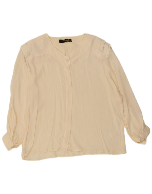 Mario Pucci Cecconi Blusa de manga 3/4 para mujer IT 46 Large Off White