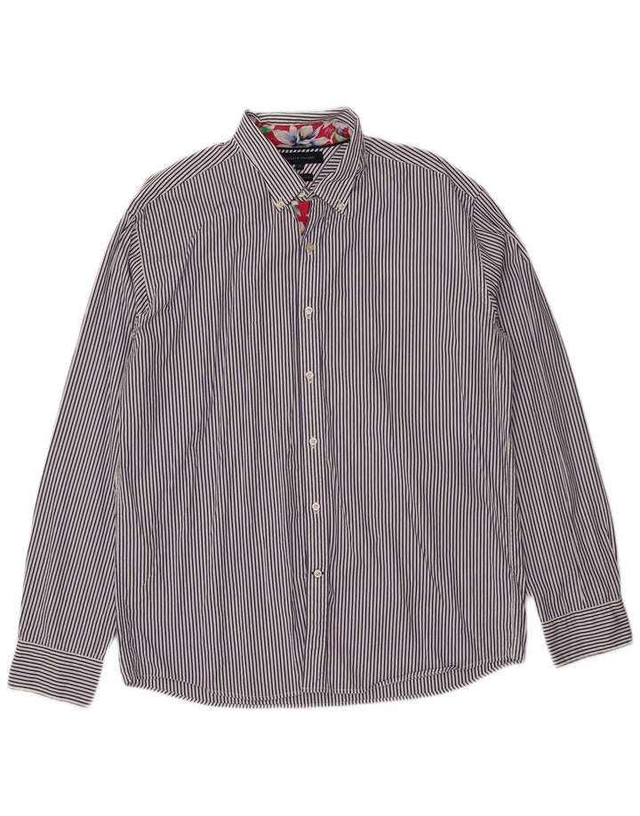 Camisa Tommy Hilfiger Hombre XL Algodón Rayas Azul