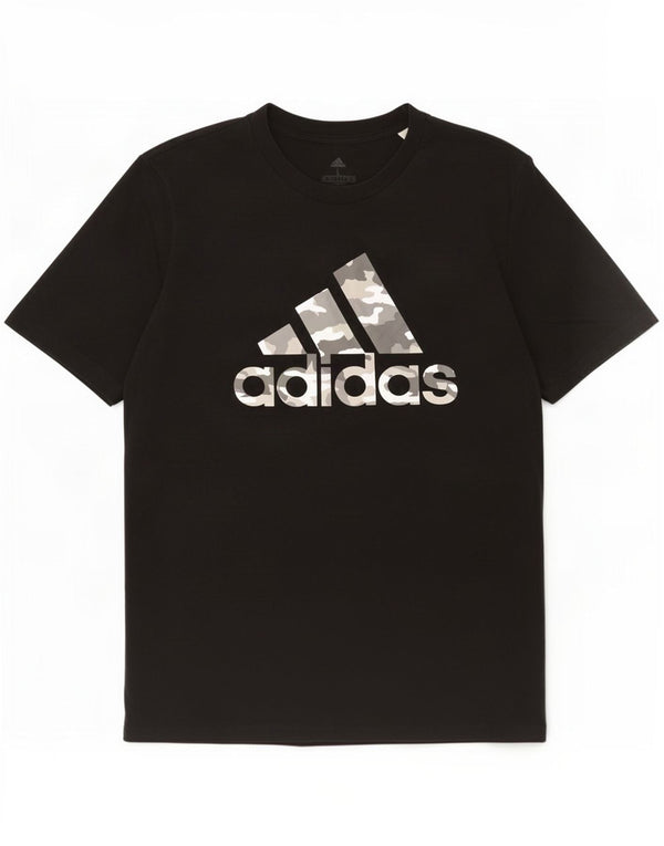 Adidas - Camiseta gráfica para hombre, talla grande, algodón negro