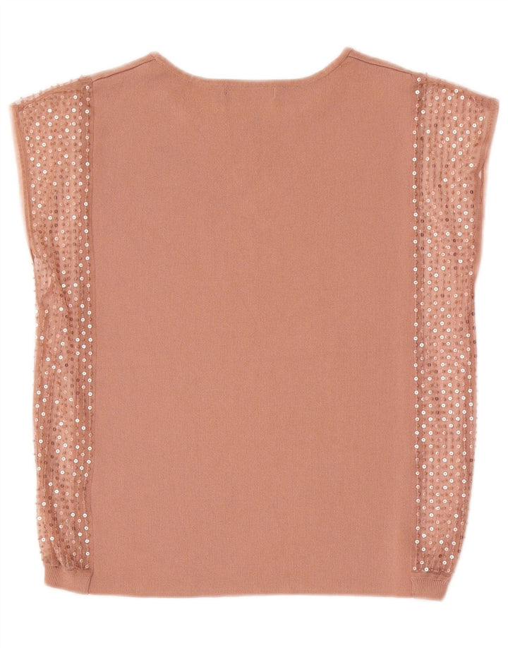 Zara Mujer Blusa Top UK 44 Medio Beige