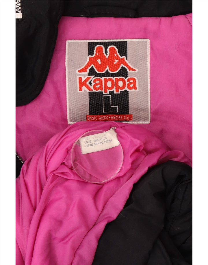 Kappa - Chaqueta cortavientos gráfica para hombre, talla 40, color negro