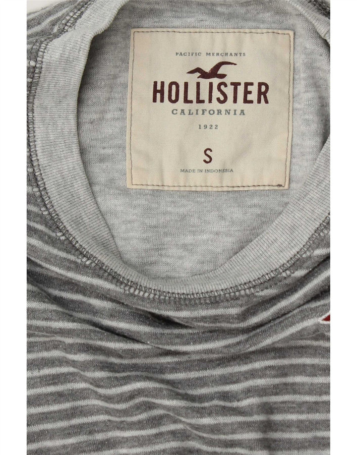 Camiseta Hollister Hombre Manga Larga Rayas Grises Pequeñas