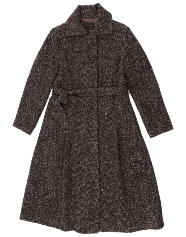 Abrigo Mujer Massimo Dutti EU 40 Viscosa Moteada Gris Medio