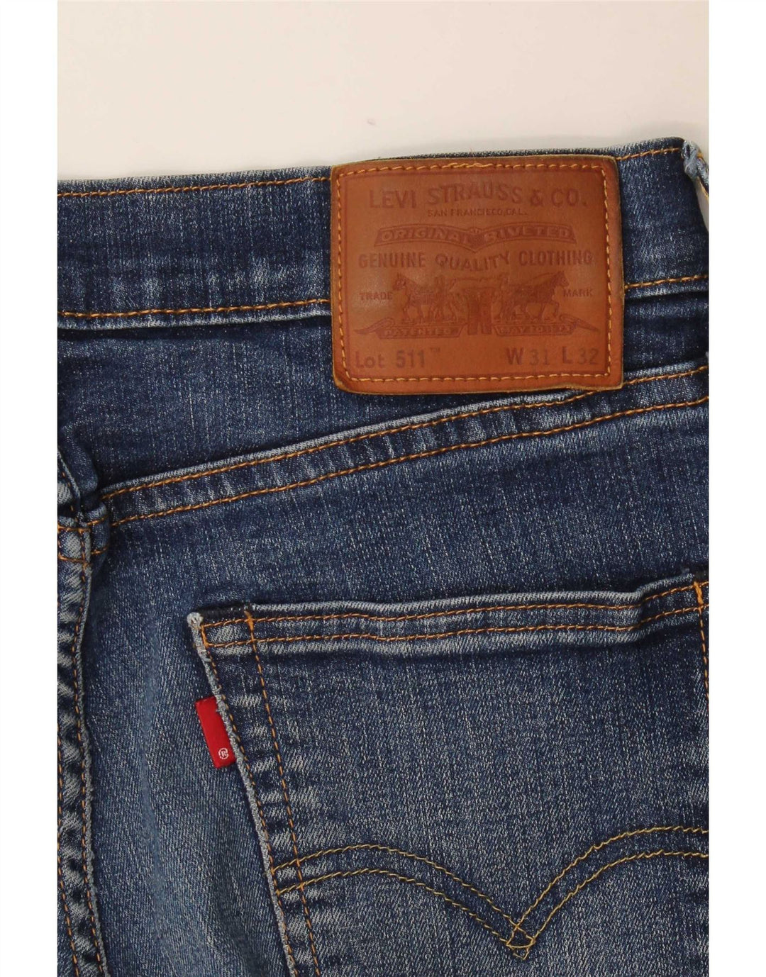 Levi's Hombre 511 Slim Jeans W31 L32 Algodón Azul