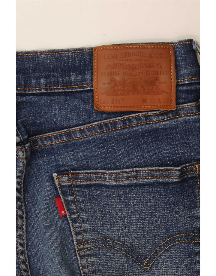 Levi's Hombre 511 Slim Jeans W31 L32 Algodón Azul
