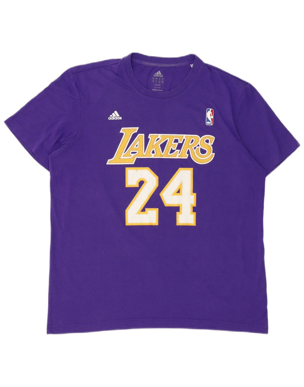 Adidas Mens Lakers Graphic Camiseta Top XL Púrpura