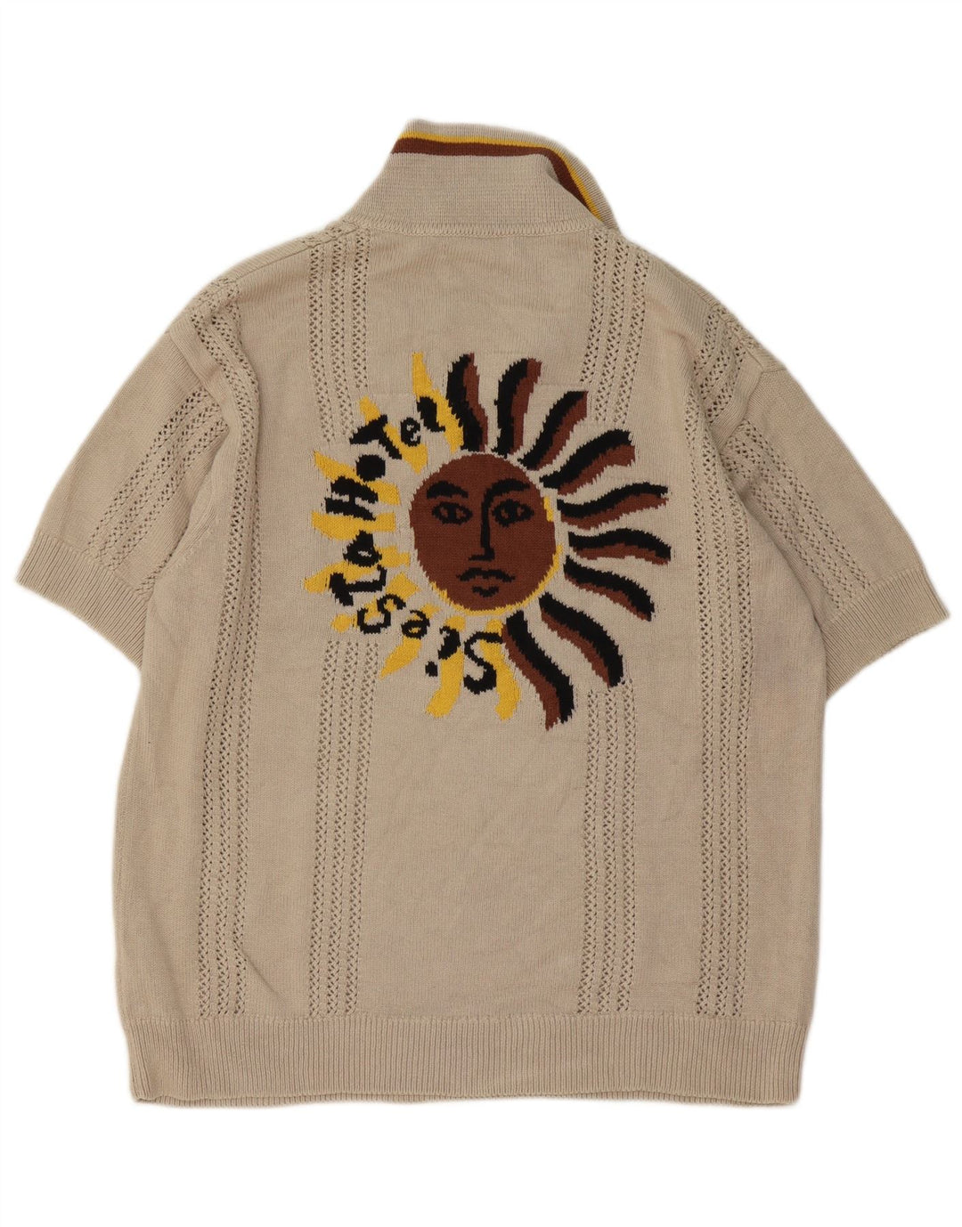 Zara Hombre: Inigo Studio Graphic Polo Neck Jumper Sweater Beige Medio