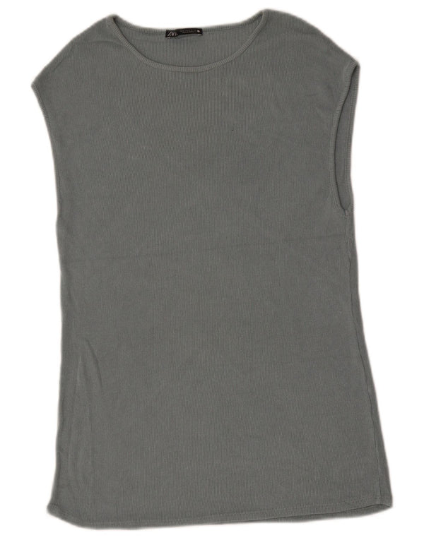 Zara Hombre Chaleco Top Pequeño Gris